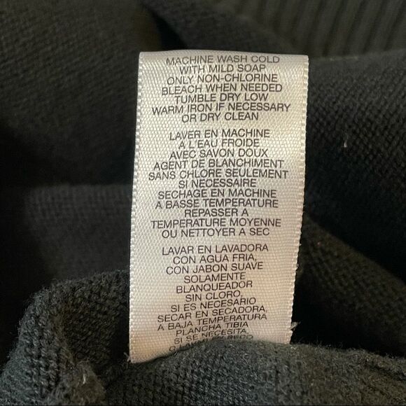 Men Michael Kors Solid Black pullover Tight Knit 3/4 Quarter Zip Sweater size L - Picture 3 of 12